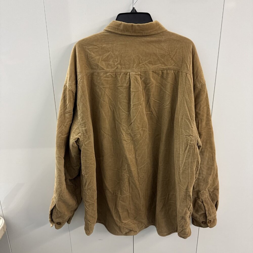 Levis Corduroy Coat Mens XXL Tan Brown Plaid Fleece‎ Flannel Lined Barn Shacket - Picture 6 of 11